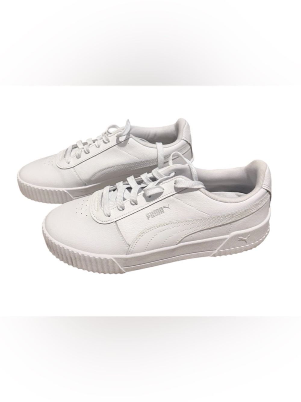 PUMA Carina women’s 11 street style lace up white tennis shoes